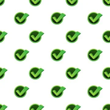 Checkmark. Green approved pattern on white background. Vector stock illustration イラスト素材