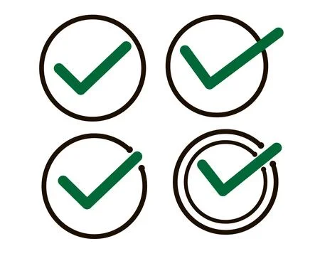 Checkmark green flat icons Stock Illustration
