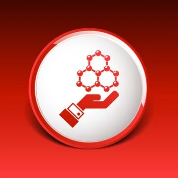 Checkmark on hand web icon. vector design Stock Illustration