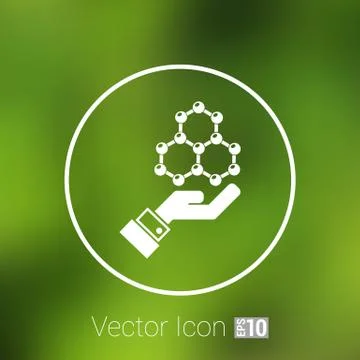 Checkmark on hand web icon. vector design Stock Illustration
