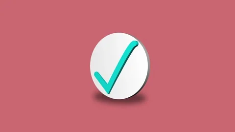 Checkmark icon animated on button solid pink background. Stock Footage 265960169