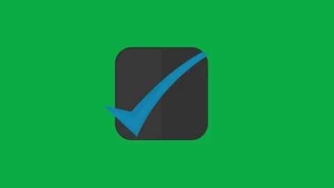 Checkmark icon animation on green screen for business success and task completio Stock Footage 332888654