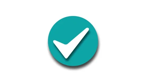 Checkmark icon on a circular background, symbolizing approval or success Stock Footage 307717174