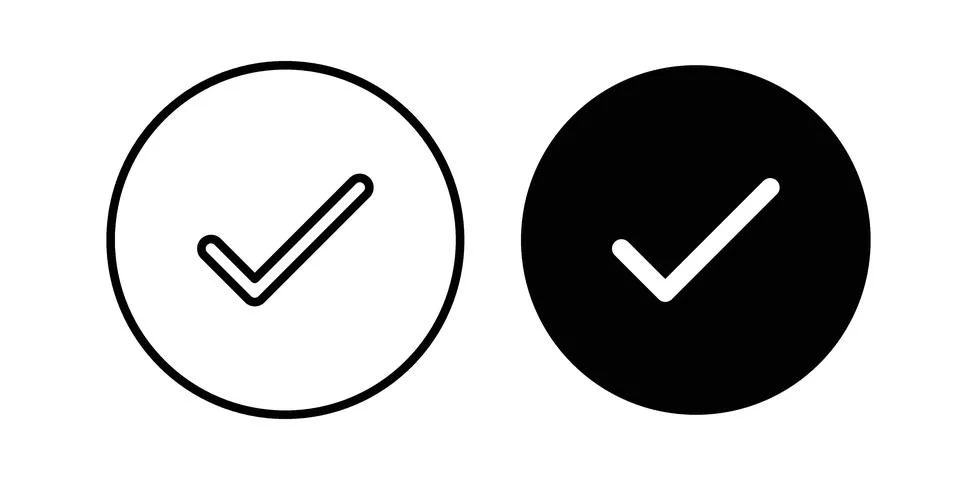 Checkmark icon graphic element. web icon set Stock Illustration