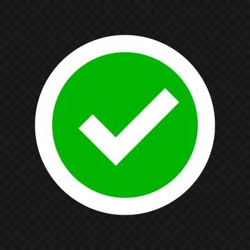 Checkmark icon isolated on black transparent background. Vector. Stock Illustration