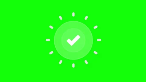 Checkmark icon motion graphics on green screen 2D animation (Chroma key) Stock Footage 308431605