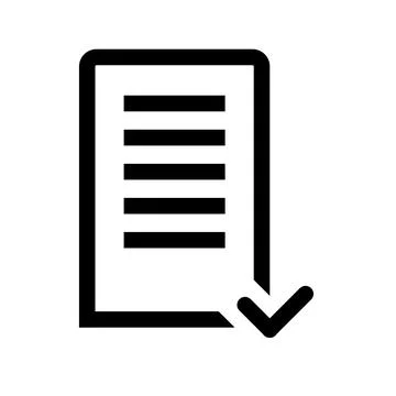 Checkmark icon next to checklist document for approval or confirmation Ilustración de archivo