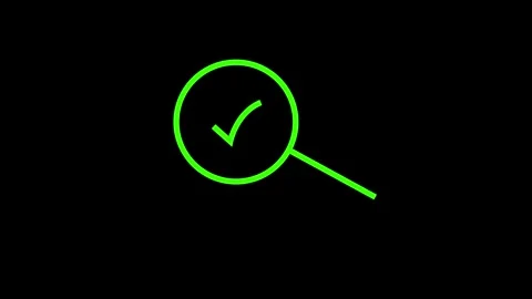Checkmark icon on search button animated video Stock Footage 291427353