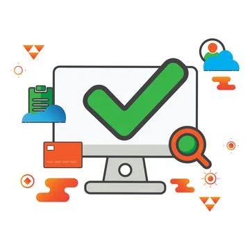 Checkmark illustration. computer illustration. Illustrazione stock