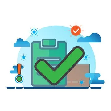 Checkmark illustration. Flat vector icon. Stock Illustration