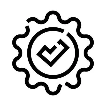 Checkmark inside badge representing quality assurance and approval Stock Illustration