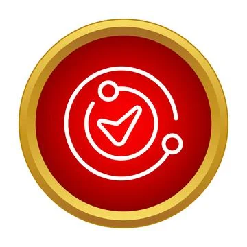 Checkmark inside a circular loading or processing symbol Stock Illustration