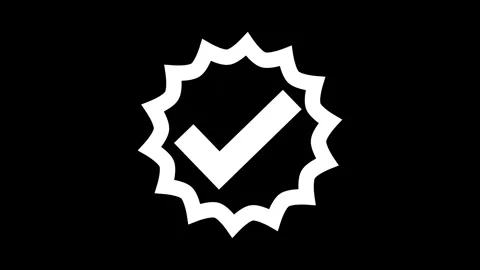 Checkmark inside a jagged-edged circle animation, symbolizing approval or v.. Stock Footage 307127492