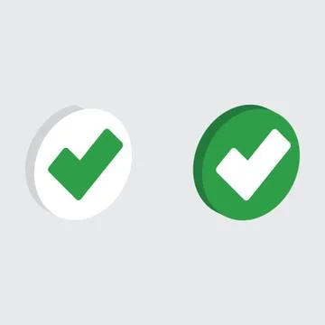 Checkmark isometric icon vector Stock Illustration