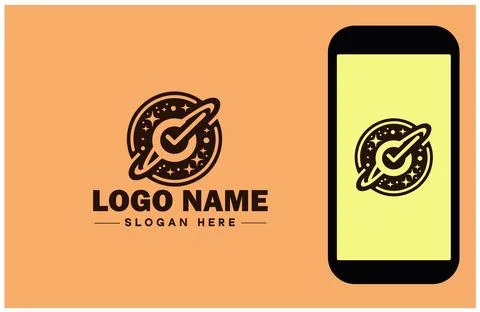 Checkmark logo icon vector art graphics for business brand app icon check m.. Stock Illustration