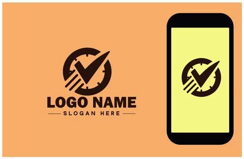 Checkmark logo icon vector art graphics for business brand app icon check m.. Stock Illustration
