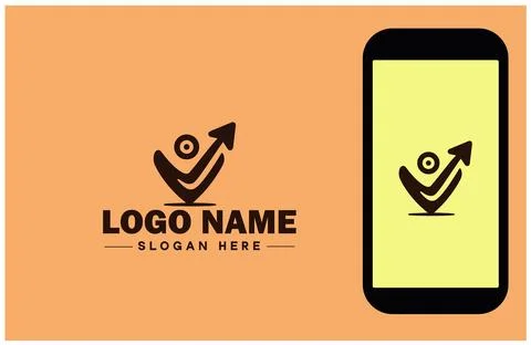 Checkmark logo icon vector art graphics for business brand app icon check m.. Stock Illustration