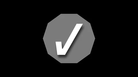 Checkmark in Octagon Symbol Animation, 3D Check Mark Animation Stock Footage 307959465