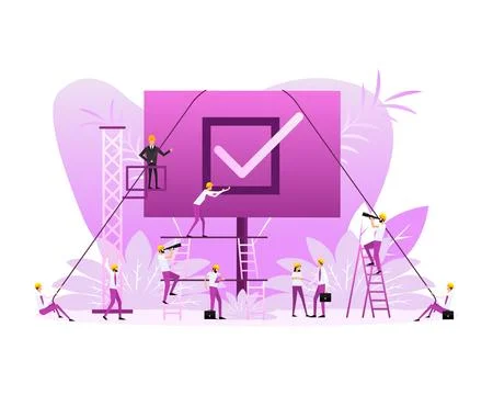 Checkmark people. Checkmark people in flat style Stock Illustration