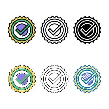 Checkmark quality color variations icon vector Stock Illustration