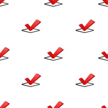 Checkmark. Red approved pattern on white background. Vector stock illustration. Illustrazione stock