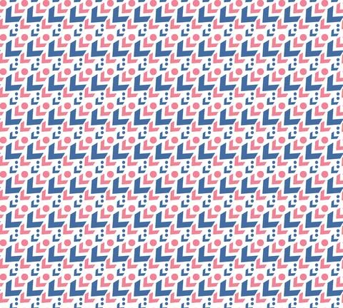 Checkmark seamless Pattern. Blue pink seamless scandinavian pattern. Vector Stock Illustration