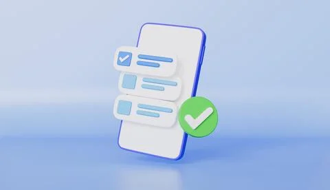 Checkmark sign icon on bubble, tick, accept, agree on application 库存插图
