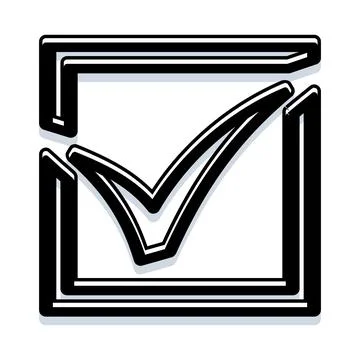 Checkmark sign inside checkbox for approval concept Stock Illustration