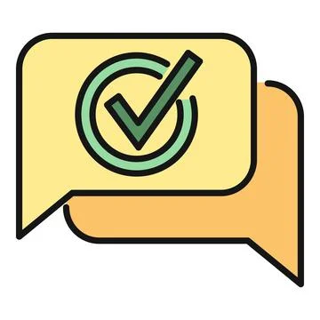 Checkmark in speech bubble presenting agreement concept Stock Illustration