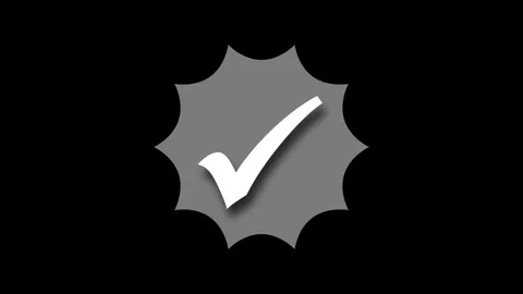 Checkmark in Starburst Symbol, Animated 3D Tick Mark Stock Footage 307960845