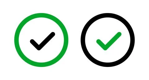 Checkmark symbol icon set. Vector. Stock Illustration