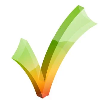 Checkmark tick 3D icon Stock Illustration