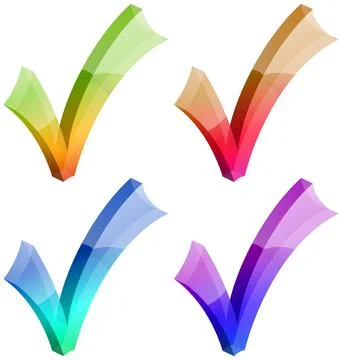 Checkmark tick 3D icon Stock Illustration