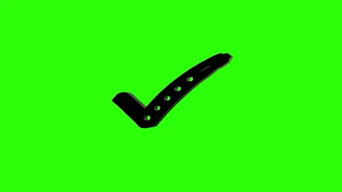 Checkmark Tick Icon Green Screen Animation Stock-Footage 346442205