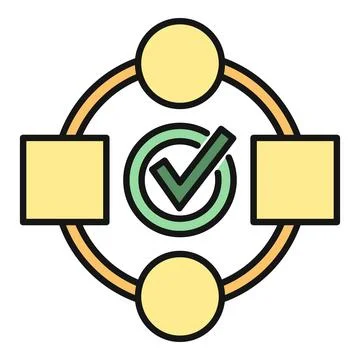Checkmark validating process steps workflow diagram Stock Illustration