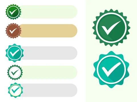 Checkmark Verification List with Green, Brown, and Teal Options Stock Illustration