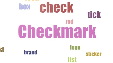 Checkmark Word Cloud Animated On White Background Stock Footage 107240757