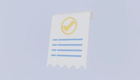 Checkmarks and papers, document agreeing and signing offer, approve symbol Stock Illustration