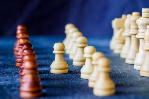Checkmate and chess figures close-up Stock Photos
