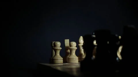 Checkmate in game of chess in dark room 動画素材 64911838