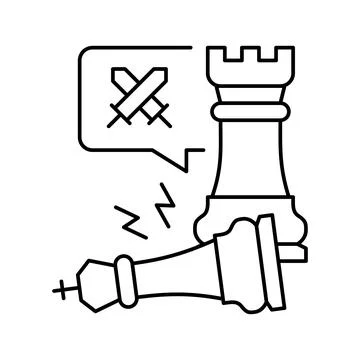 Checkmate game process line icon vector illustration 스톡 일러스트