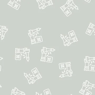 Checkmate game process line seamless pattern 库存插图