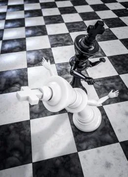 Checkmate knockout black Stock Illustration