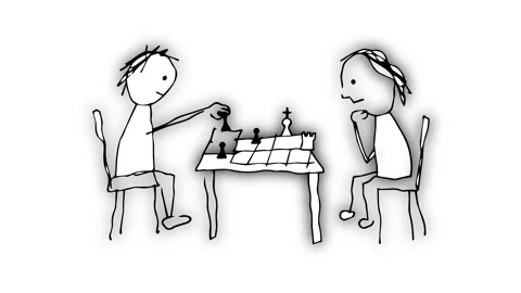 Checkmate – Nervous Chess Player Facing Defeat Stock Footage 345556491