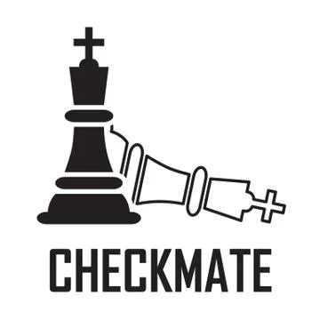 Checkmate on a white background Vector Illustration. Chess Black King Figures Stock Illustration