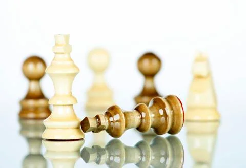 Checkmate - white defeats black Stock-Fotos