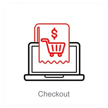 Checkout and invoice icon concept Stock Illustration