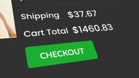 Checkout Button Click Cursor Web UI Motion Graphic 4K Video Stock Footage 346429833