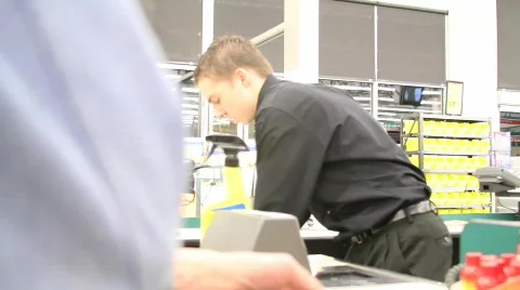 Checkout Clerk Stock Footage 640789