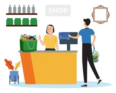 Checkout Concept Illustration Illustrazione stock